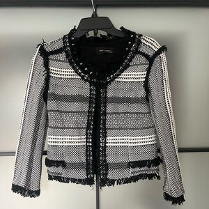 Kobi Halperin Black and White Tweed Blazer